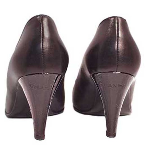 CHANEL PUMPS, Sz 7.5B, HEEL 3 ¼ inch, CHANEL NAME EMBOSSED ON HEEL BACKS, MADE - Picture 2 of 12
